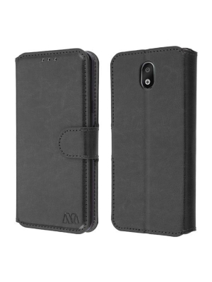 Mybat Myjacket Element Series Book-style Leather Case For Lg Arena 2/escape Plus/k30 (2019)/tribute Royal, Black