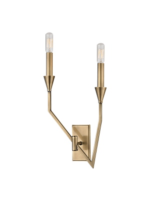 Hudson Valley Lighting Archie 2-bulb Sconce - Aged Brass