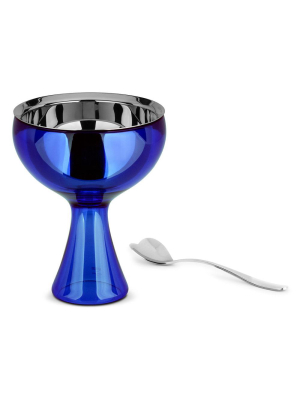 Alessi American Big Love Ice Cream Bowl In Blue