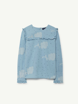 The Animals Observatory Gadfly Blue Flower Top