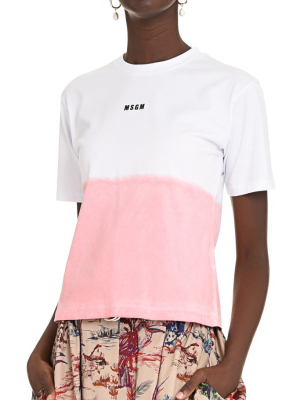 Msgm Logo Gradient Crewneck T-shirt