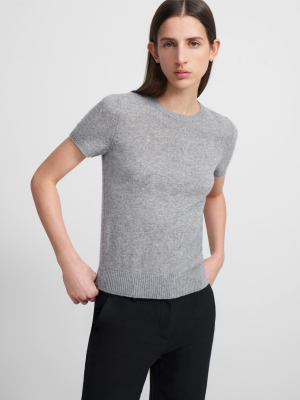 Basic Sweater Tee In Feather Cashmere