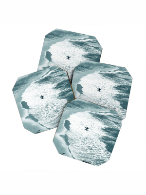 Gale Switzer Lone Surfer Slate Coaster Set - Deny Designs