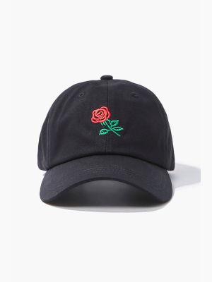 Embroidered Rose Cap