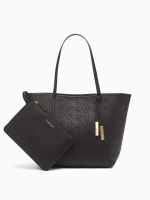 Rachel Reversible Monogram Logo Tote Bag + Zip Pouch