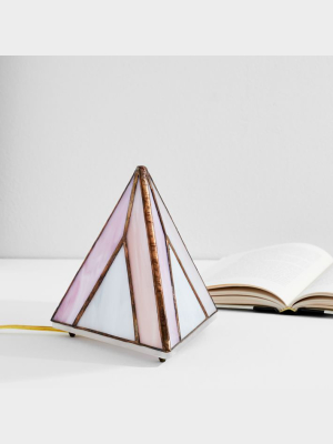 Friend Of All Small Tabletop Pyramid Lamp - Dusty Rose