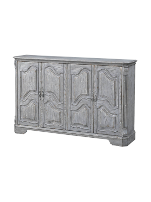 70" Gramercy 4 Door Media Credenza For Tv Gray - Treasure Trove Accents