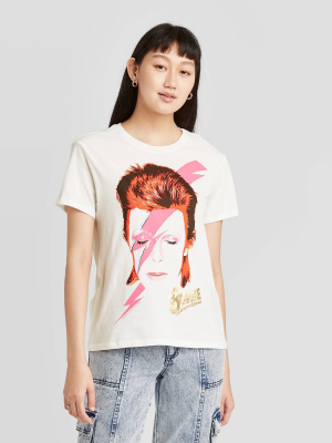 Women's David Bowie Short Sleeve Graphic T-shirt - Cream