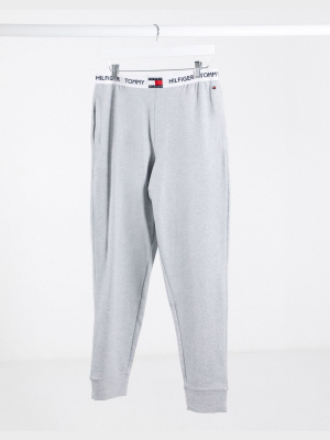 Tommy Hilfiger Contrast Band 85' Lounge Sweatpants In Gray