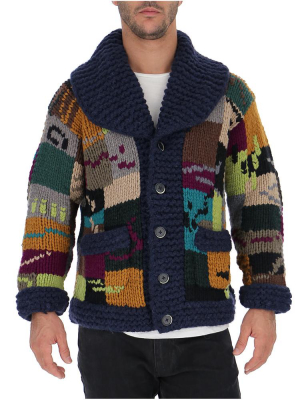 Barena Patchwork Chunky Knit Cardigan