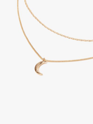 Moon Pendant Layered Choker