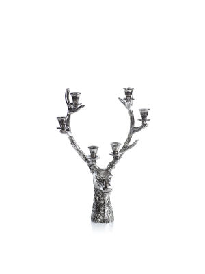 6-tier Silver Stag Head Candle Holder In Various Sizes