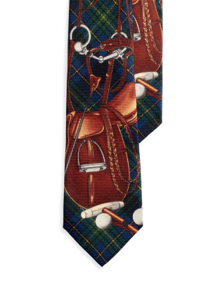 Saddle-print Tartan Wool Tie