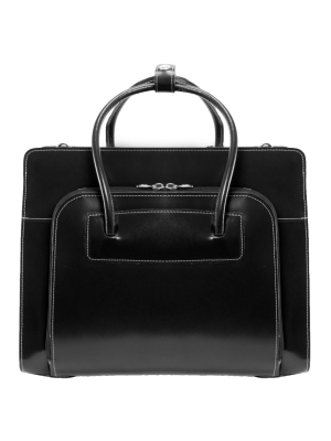 Mcklein Lake Forest 15" Leather Ladies' Laptop Briefcase (black)