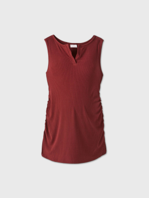 Maternity Rib Open Henley Tank Top - Isabel Maternity By Ingrid & Isabel™ Red