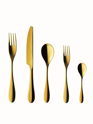 Onde 20 Piece Flatware Set In Gold