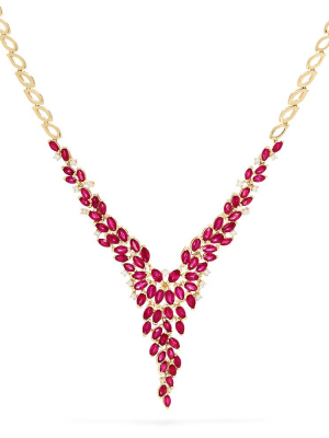 Effy Ruby Royale 14k Yellow Gold Ruby And Diamond Necklace, 9.87 Tcw