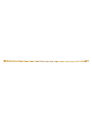 Mini Curb Chain Diamond Bracelet - Yellow Gold