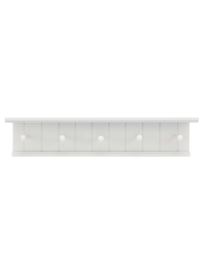 Kian Wall Shelf With Pegs - White