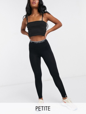 Topshop Petite Leggings In Black