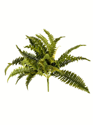 Vickerman 19" Artificial Green Boston Fern Bush.