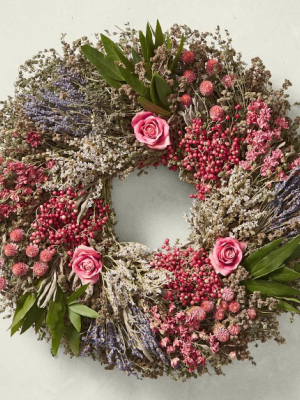 Pink Rose Garden Wreath