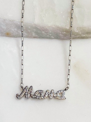 Mama Cz Necklace, Silver