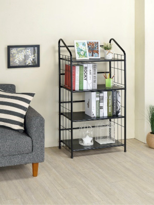 49" 4 Tier Metal Book Shelf Black - Ore International