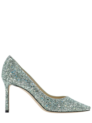 Jimmy Choo Romy 85 Glittered Pumps