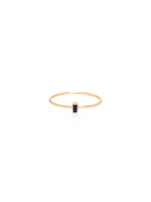 14k Vertical Sapphire Baguette Ring