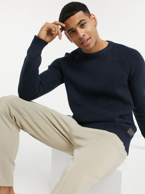 Selected Homme Chunky Sweater In Navy