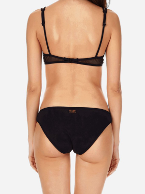 Faustine Mesh Moderate Bikini Bottom - Noir Black