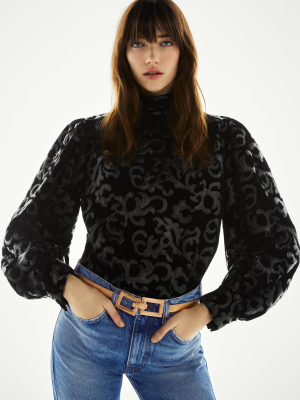 Combination Velvet Top