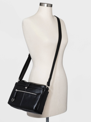 Bueno Zip Closure Crossbody Bag - Black