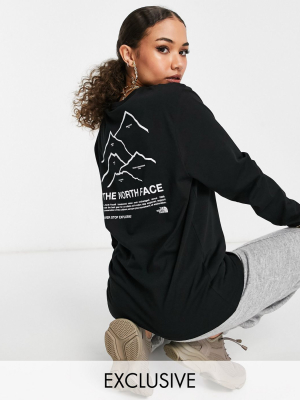 The North Face Peaks Long Sleeve T-shirt In Black Exclusive At Asos