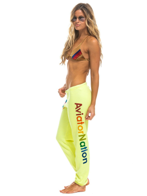 Women's Aviator Nation Aspen Sweatpants - Neon Yellow