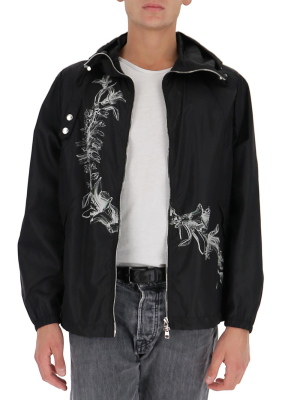 Alexander Mcqueen Floral Print Hooded Jacket