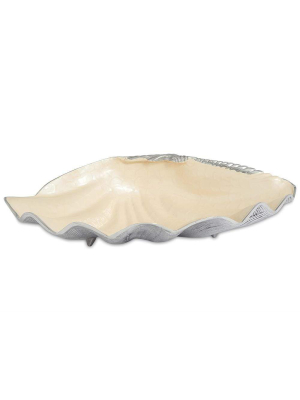 Julia Knight Tahitian Clam Shell 25" Bowl In Snow