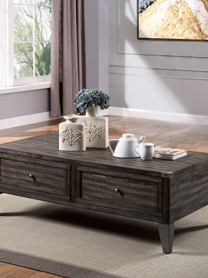 Garrido 2 Drawer Coffee Table Gray/dark Oak - Mibasics