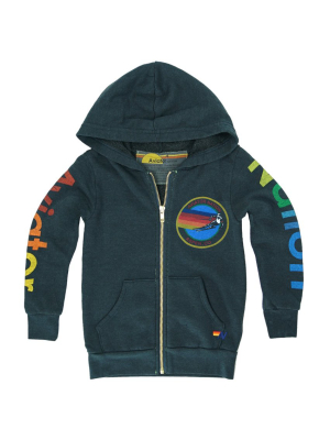 Kid's Aviator Nation Aspen Zip Hoodie - Charcoal