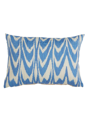 Lacefield Designs Ikat Scallop Indigo Pillow - Lumbar
