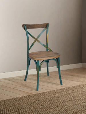 Zaire Side Dining Chair Antique Turquoise - Acme Furniture