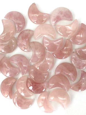 Natural Rose Quartz Polished Moon