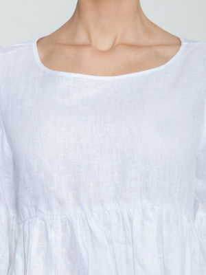 St Lucia Cropped Flowy Top - Ivory White