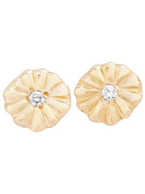 Montauk Daisy Stud Earrings With Diamond