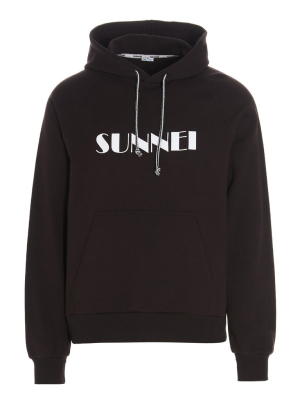 Sunnei Logo Print Drawstring Hoodie