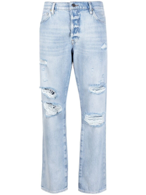 Frame Distressed Mid-rise Jeans