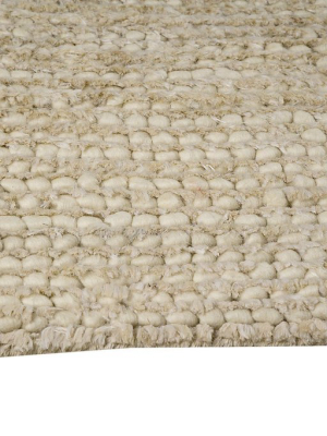 Nature Collection Hand Woven Wool And Hemp Area Rug In White