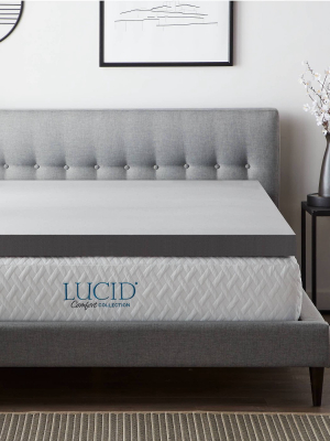 Comfort Collection 4" Charcoal Infused Memory Foam Mattress Topper - Lucid