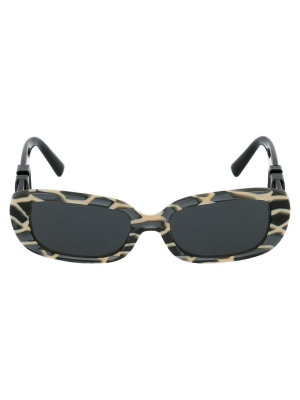 Valentino Eyewear Vlogo Oval Frame Sunglasses